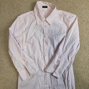 J. Crew Soft Pink Striped Shirt Women's 3/4 Sleeve